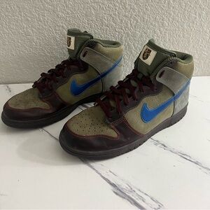 Nike Dunk High Premium World Cup Army Olive Blue Brown Mens Size 11.5 306968-341